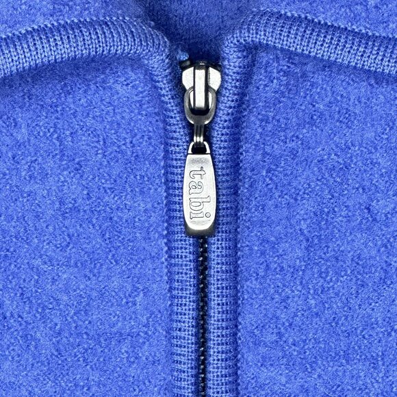 Tabi Womens Cardigan Sweater 100% Wool Grandma Full Zip Long Sleeve Blue Large - Picture 5 of 10